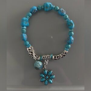 Teal and silver Bracelet